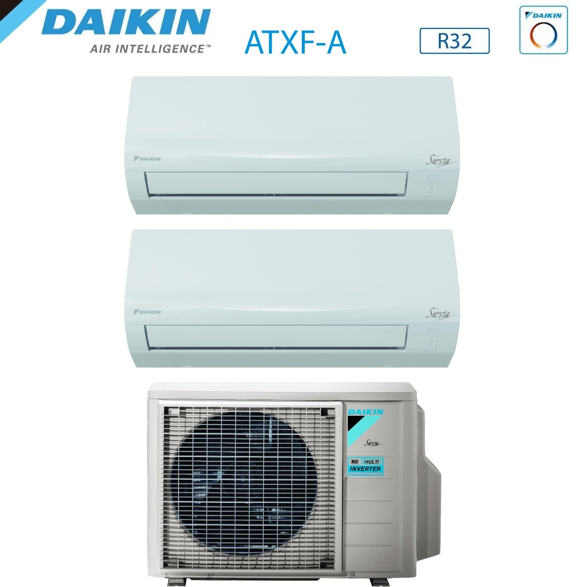 Climatizzatore Condizionatore Daikin Dual Split Inverter serie SIESTA 9+12 con 2AMXF40A R-32 Wi-Fi Integrato 9000+12000