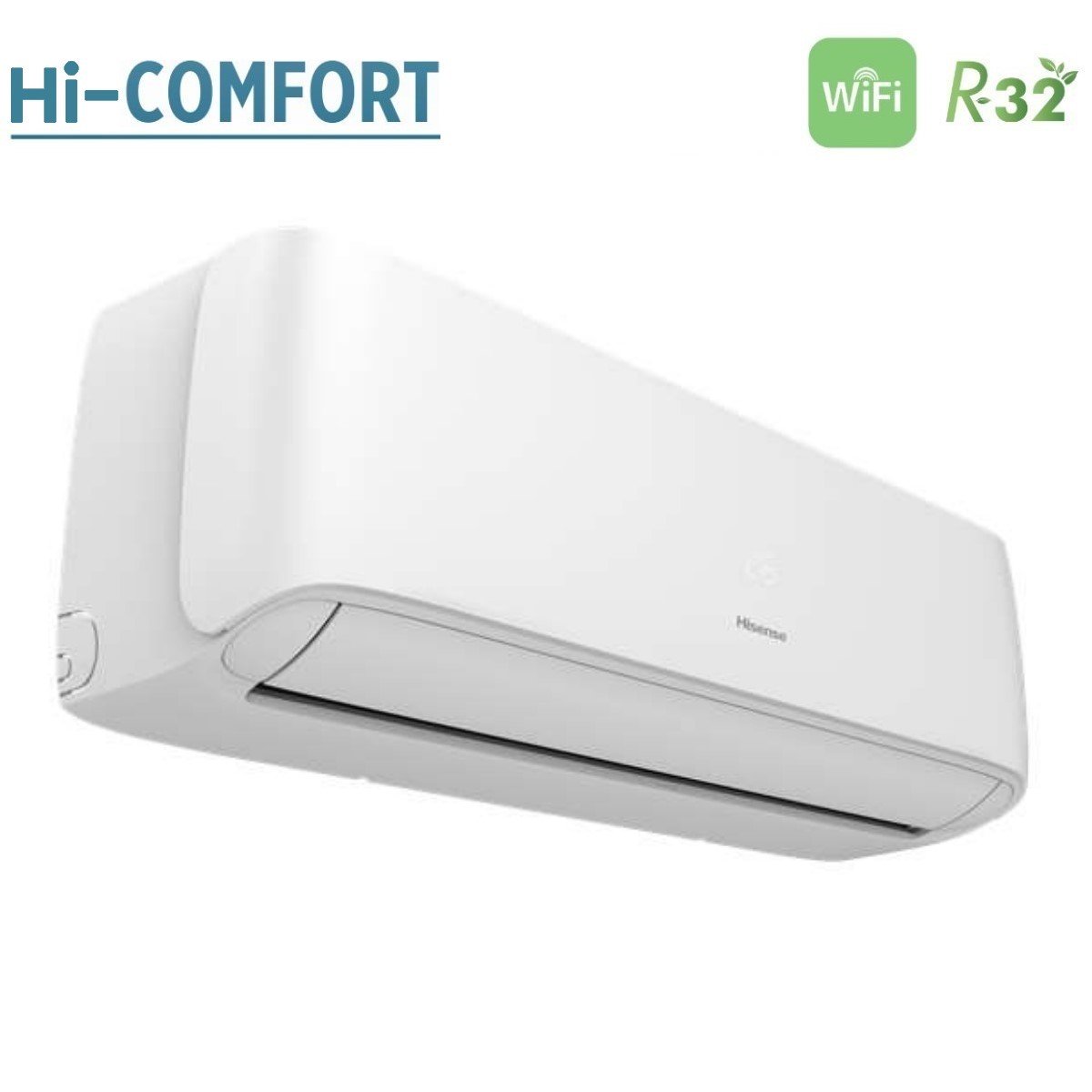 Climatizzatore Condizionatore Hisense Dual Split Inverter serie HI-COMFORT 9+12 con 2AMW42U4RGC R-32 Wi-Fi Integrato 9000+12000