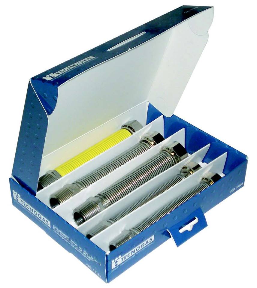 Kit flessibili Tecnogas per allacciamento caldaia acqua/gas kit raccordi cod. 16166